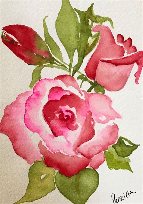 Watercolor Painting Roses