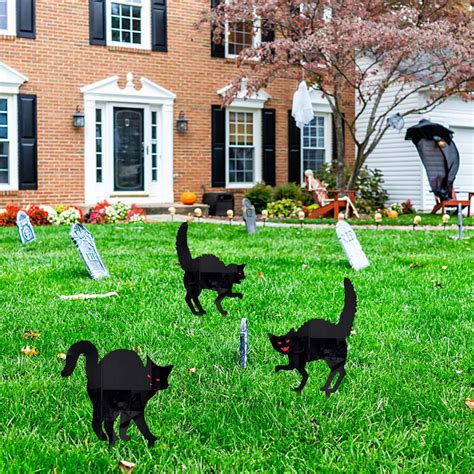 Black-Cat-Silhouette-Halloween-Party-Garden-Decorative-Stakes ...