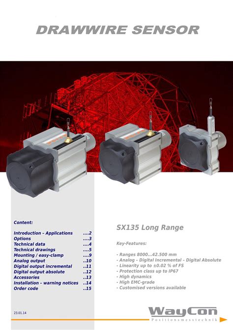 SX135系列拉绳位移传感器 - 上海信笃自动化科技有限公司