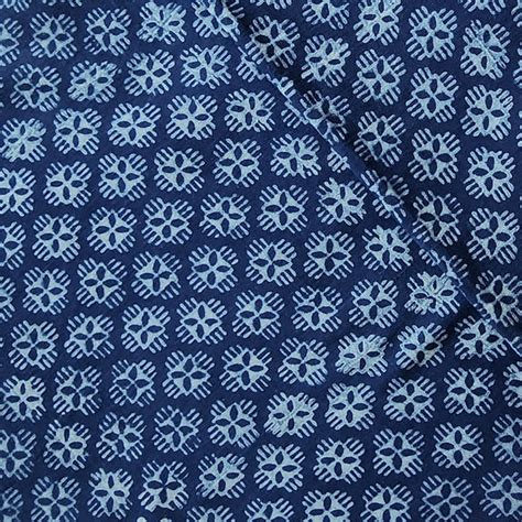 Pure Cotton Akola Indigo With Tiny Design Motif Hand Block Print Fabri ...