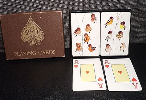Vintage Hoyle PLAYING CARDS Birds on Branches, Plastic Coated, Double ...