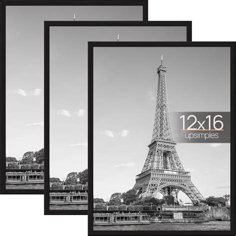Amazon.com: upsimples 12x16 Picture Frame Black 3 Pack, Scratch-Proof ...