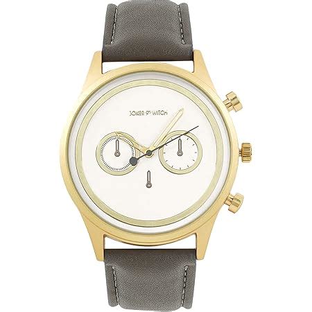 Joker & Witch Hudson White Dial Grey Faux Leather Strap Analog Men's ...