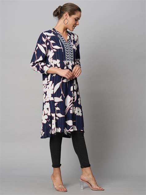 Buy Now Chemistry GIANT FLORAL PRINT ON LUREX VISCOSE CREPE LONGLINE TUNIC