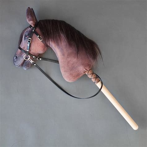 Realistic Hobby Horse, Bay Horse on a Stick, Perfect for Competitions, A4, Ready to Ship - Etsy