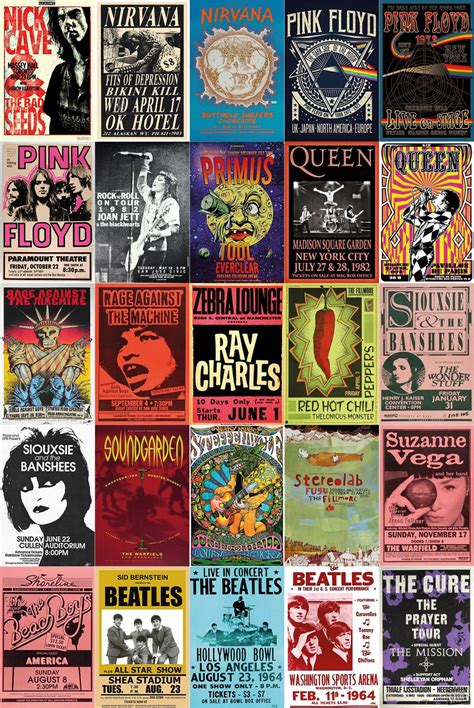 Vintage Concert Posters | Band Posters Vintage | Rock Concert Poster ...