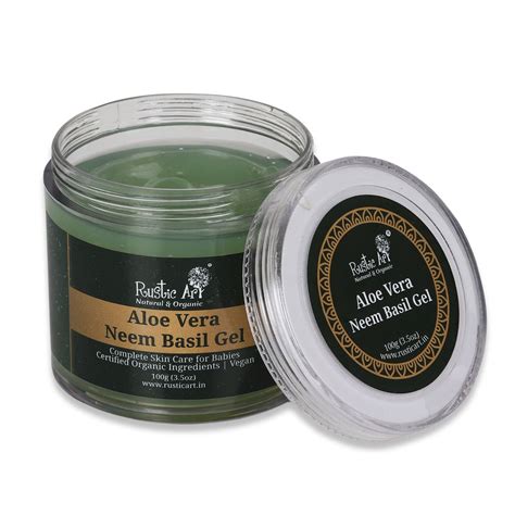 Aloe Vera Neem Basil Gel (100gm) – Rustic Art
