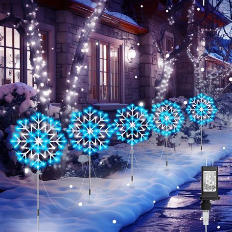Amazon.com : Brightown Snowflake Lights Outdoor, 10 Large Snowflake ...