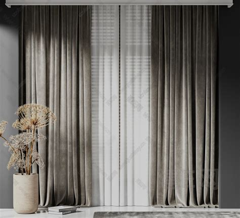现代卧室布艺窗帘效果图 – 设计本装修效果图