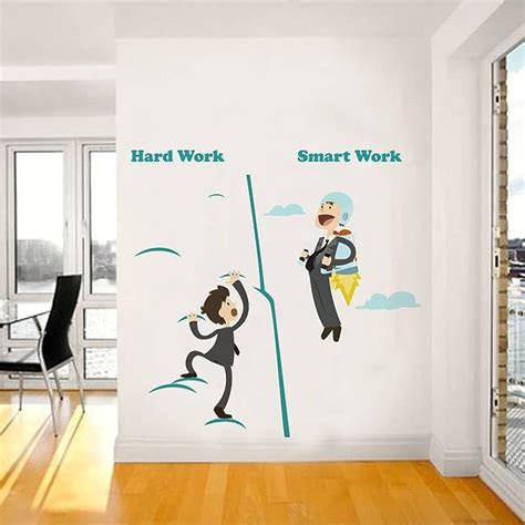 Buy Rawpockets 'Hard Work Vs Smart Work' Wall Sticker (PVC Vinyl, 0.99 ...
