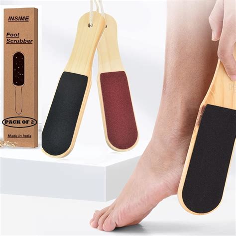 Buy INSIME Premium Wooden Foot scrubber for dead skin cracked heels ...