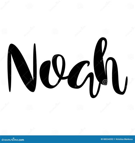 Nombre Masculino - Noah Diseño De Letras Tipografía Manuscrita Vect ...