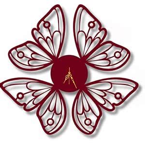 Good Luck "Butterfly Bloom Wall Clock | 3mm Metal Built | Silent Non ...