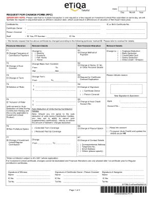 Request for Change Form (RFC) - Blank Fillable Template | Fill Out ...