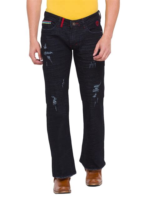 Navy Blue Comfort Fit Clean Bootcut Jeans (Distressed) – Mode De Base ...