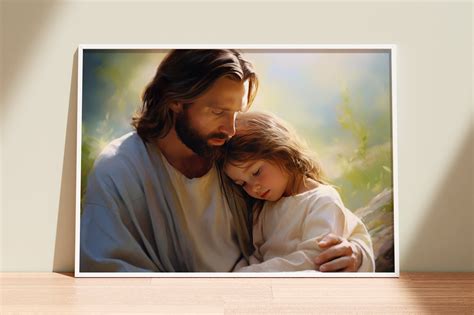 Jesus Comforting Little Girl | Jesus Holding Child | Jesus Painting | the Living Christ ...