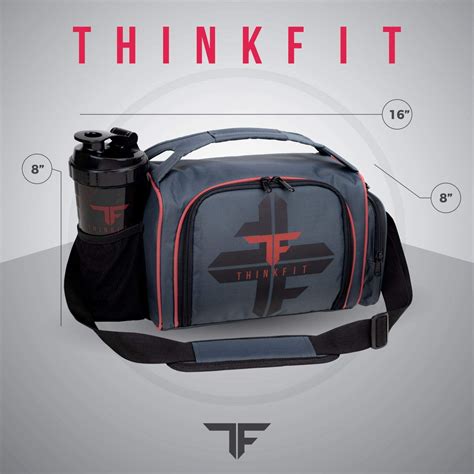 ThinkFit Insulated Meal Prep Lunch Bag | 6 Portion Control Containers ...