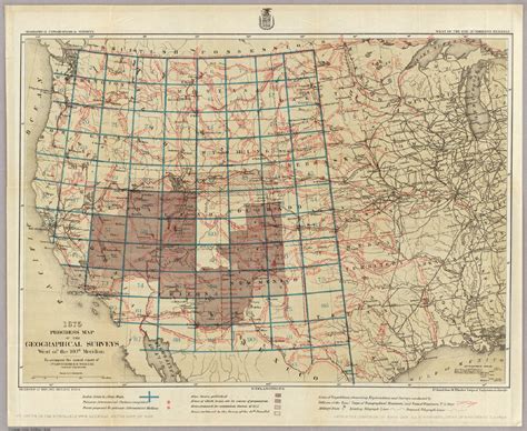 1875. Progress Map Of The Geographical Surveys West Of The 100th ...
