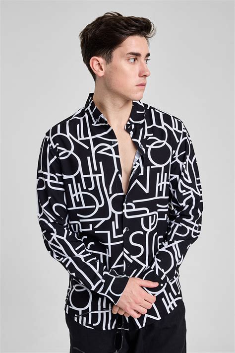 Buy Men's Black Abstract Printed Shirt Online | Snitch – SNITCH