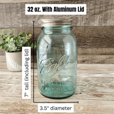 32 Oz. Ball Aqua Vintage Inspired Perfect Mason Regular Mouth - Etsy