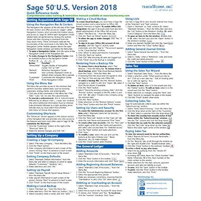 Sage 50 2018 U.S. Edition Quick Reference Training India | Ubuy