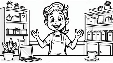 Shopkeeper Coloring Pages 的图像结果