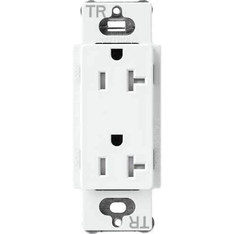 Lutron Claro 20-Amp 125-volt Tamper Resistant Residential Duplex Outlet ...