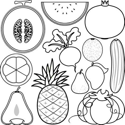 Fruit And Vegetable Outlines at Patricia Madden blog