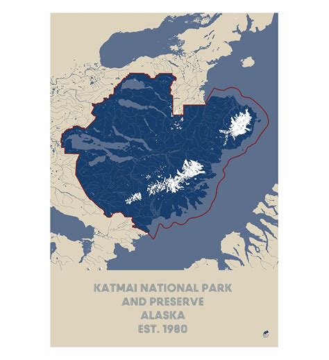 Katmai National Park Poster | National Park Map | Muir Way | National parks, Katmai national ...