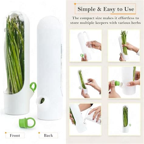 ABOUT SPACE 2 Pcs Herb Saver Pod for Refrigerator (B 6 x H 25 cm ...