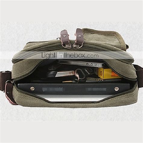 Men's Vintage Canvas Crossbody Messenger Bag, Multi-Pocket Shoulder Bag ...