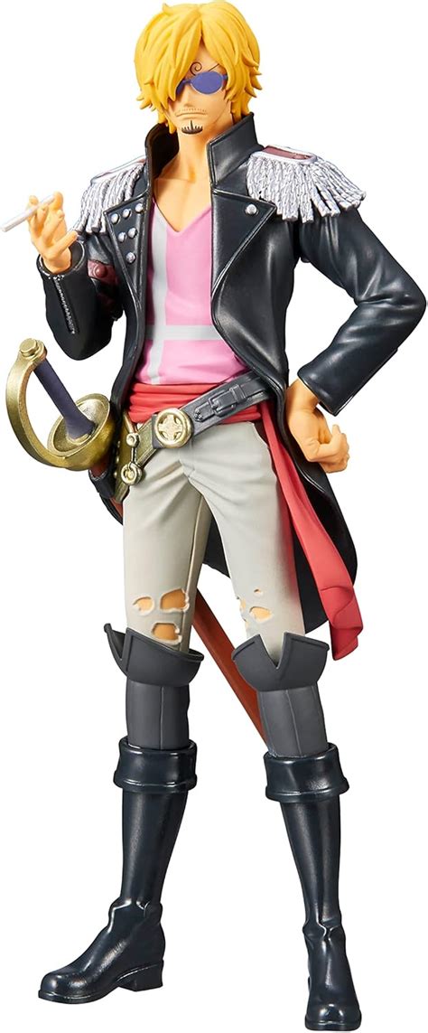 Sanji in Black Leather Jacket and Pink Shirt, Standing Pose on Display ...