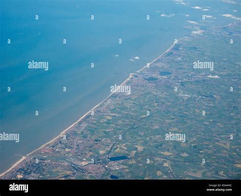 Aerial view of Belgium coast Stock Photo - Alamy