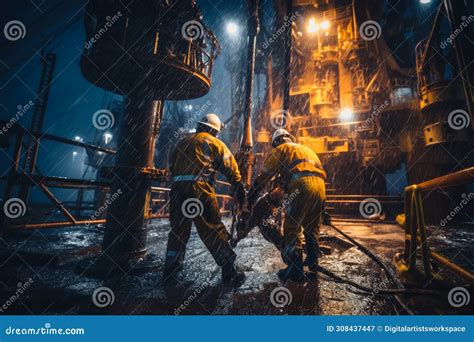 Drilling Rigs In A Desert Oil Field To Extract Fossil Fuels And Extract Crude Oil From The ...