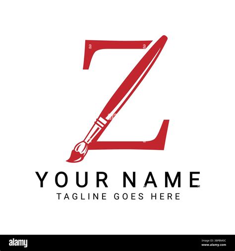 Letter Z Painting Brush Logo Design. Alphabet Z Painting Artist Icon Stock Vector Image & Art ...