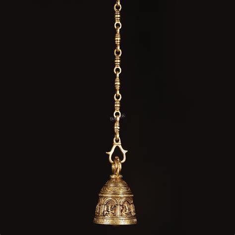 Brass Engraved Ganesha as Musicians Hanging Temple Bell – Budhshiv.com