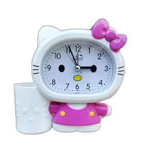 Buy VARIETY PALACE Kitty Cat Shape Table Alarm Clock with Pen Stand for ...