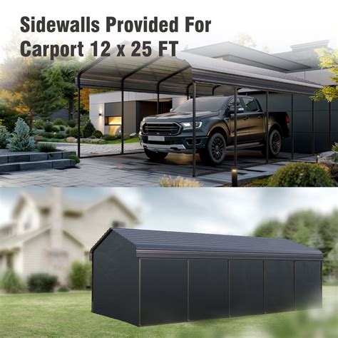 Alphamarts 12 x 25 Ft Heavy Duty Carport with Galvanized Steel Roof ...