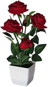 Buy Paradise Enterprises Real Look Artificial Red Rose Flower Plant ...