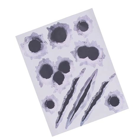Generic 11 Bullet Holes 5 Fake Scratches Orifice Sticker Graphic Decal ...