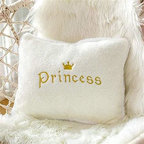 Peach Cuddle Velvet Embroidered Princess Cushion, (Pack of 1, Size ...