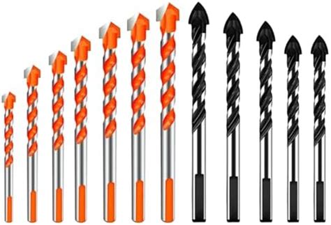 TecoKart® 12Pcs Masonry and Concrete Drill Bit Set for Cement, Brick ...