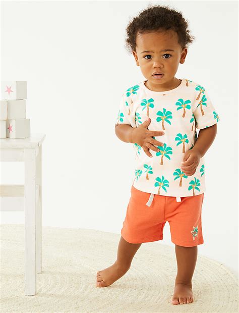Buy Pure Cotton Palm Tree T-Shirt (0-3 Yrs) at Marks & Spencer