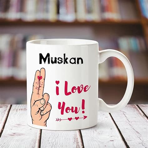 Buy Huppme I Love You Muskan Printed Personalized Coffee Mug, 350 ml ...