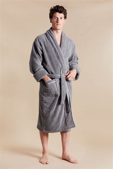 Men's Grey Towelling Dressing Gown - Europa | Bown of London