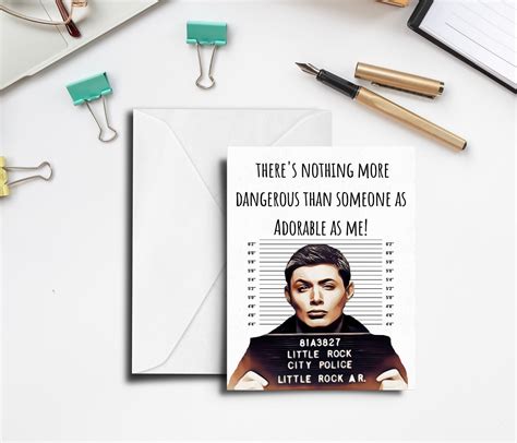 Dean Winchester Birthday Card Supernatural Show Bday Card | Etsy