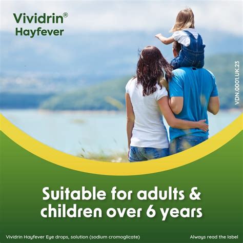 Vividrin Hayfever Eye Drops 10ml - Sodium Cromoglicate for Allergy Relief - Itchy, Watery Eyes ...