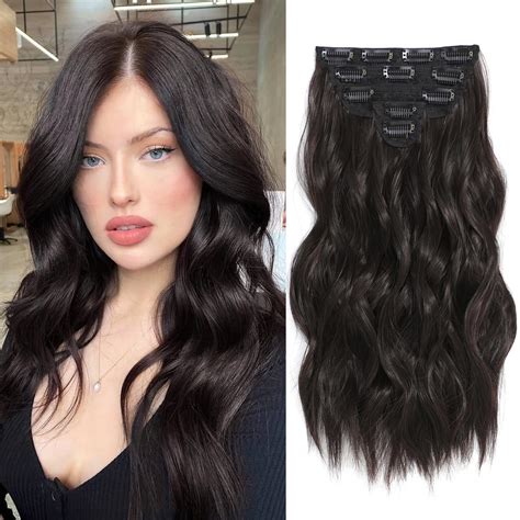 Fliace Clip in Hair Extensions, 6 PCS 1 6 Inch Hair Extensions Clip Ins ...