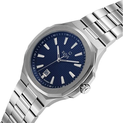 Buy Online Xylys Quartz Analog with Date Blue Dial Silver Stainless ...