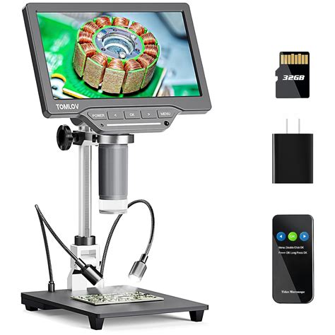 TOMLOV DM201 SE 7'' LCD Digital Microscope 1200X, 1080P Coin Microscope ...